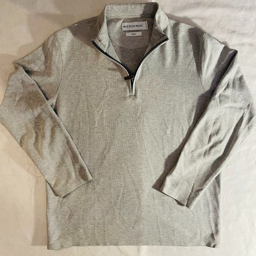 Mizzen+Main Lightweight Light Grey Men 1/4 Zip Size Adult M